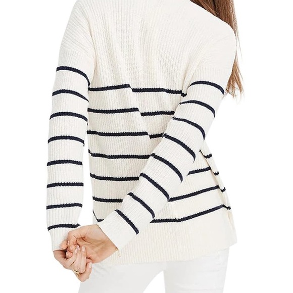 Madewell Nautical Stripe Pocket Pullover Sweater - Picture 2 of 4